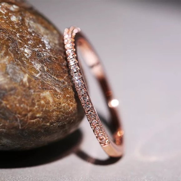 NEW Rose Gold White Sapphire Rings - Picture 1 of 2